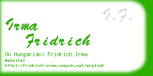 irma fridrich business card